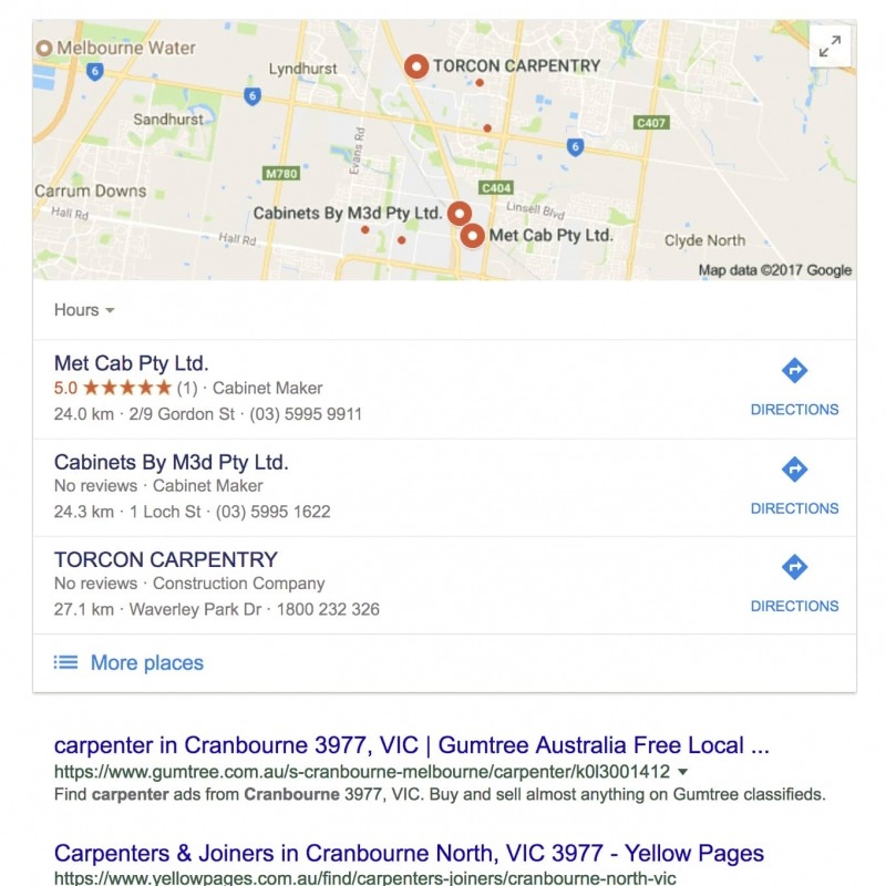 Cranbourne Google Places Box Example