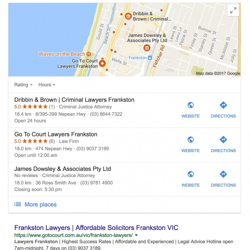 local google maps for frankston lawyers