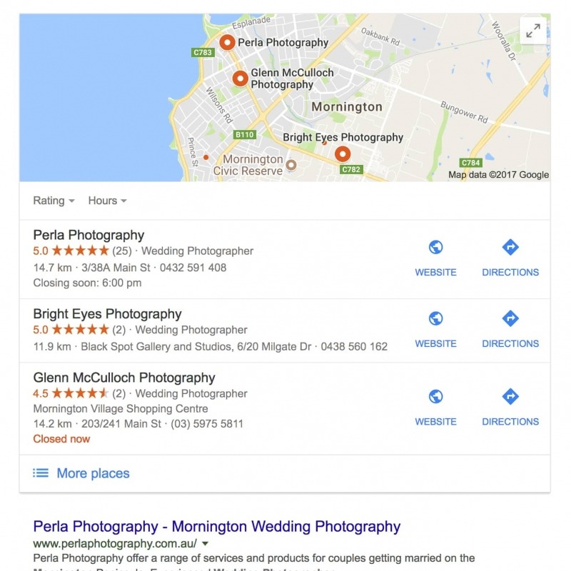 Mornington Google Places box example